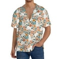 thumbnail image 1 of Goofa Cute Rabbit Floral Printed Men's Casual Short-sleeved Shirt,Lightweight Breathable Button-down,Summer Casual men's top,Versatile Fashion shirt-Medium, 1 of 7