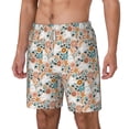 thumbnail image 1 of Goofa Cute Rabbit Floral Printed Men's Swim Trunks Board Shorts Quick Dry Mens Swimming Trunks with Compression Liner,Breathable Fit Hawaii Beach Shorts-Large, 1 of 9