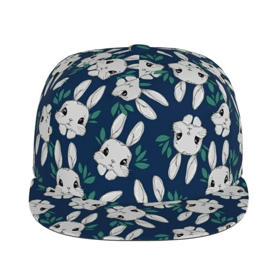 Goofa Cute Rabbit Printed Men's Baseball Cap,Straight Brim Hat,Golf Dad Hat,Versatile Style,Sun Protection Cap,Travel Hat
