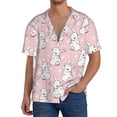 thumbnail image 1 of Goofa Cute Rabbit Printed Men's Casual Short-sleeved Shirt,Lightweight Breathable Button-down,Summer Casual men's top,Versatile Fashion shirt-Large, 1 of 7
