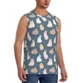 thumbnail image 1 of Goofa Cute Rabbit Printed Men's Sleeveless T-Shirt - Athletic Gym Workout Tank Top for Men - Moisture-Wicking, UPF 30+ Quick-Dry Muscle Tee-3X-Large, 1 of 8