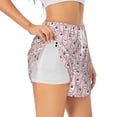 thumbnail image 1 of Goofa Cute Rabbit Printed Women 2 in 1 Running Shorts,Quick Dry Athletic Workout Shorts,High Waisted Athletic Shorts with Liner Pockets-Medium, 1 of 9