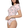 thumbnail image 1 of Goofa Cute Rabbit Printed Women Rash Guard Short Sleeve,Tummy control Swimsuit Surfing Swimsuit Bathing Suit One Piece Swimsuit UPF 50-, 1 of 9