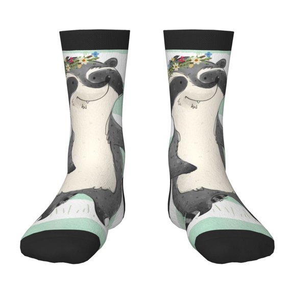 Goofa Cute Raccoon Pattern Children's Crew Socks, Kids' Daily Wear and Sports Socks, Breathable Socks, Sports Socks, Moisture-Wicking Socks for Children