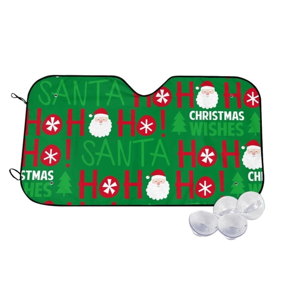 Goofa Cute Santa Printed Car Windshield Sunshade,Foldable Reflective Sun Visor,UV Protection Heat Blocker Sunshade,Car Cooling Accessory-Medium