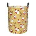 Goofa Cute Santa and Reindeer Printed Circular Hamper,Laundry Basket