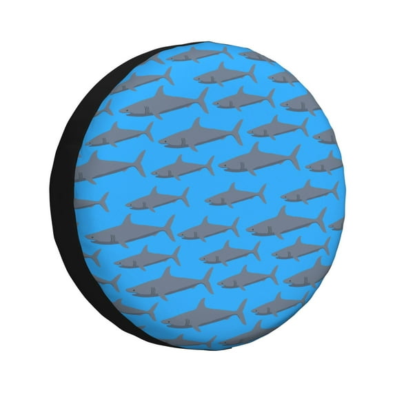 Goofa Cute Shark Pattern Universal Tire Cover for Jeep, SUV, Truck, and Trailer – Waterproof, UV-Resistant,Easy to Install, Fits 14"-17" Tires-17 inch