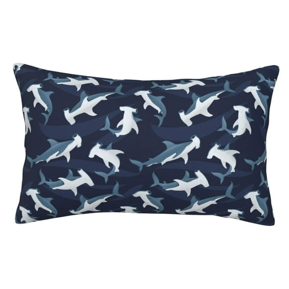 Goofa Cute Shark Print Plush Throw Pillow Case, Soft Velvet with Hidden Zipper, Decorative Cushion Cover for Sofa, Bed, Car, and Home Décor-20"x30"