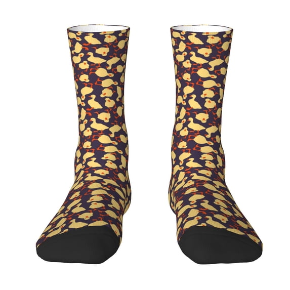 Goofa Cute Small Farm Birds Printed Men's Crew Socks, Soft Durable Breathable Moisture-Wicking with Odor Control Cotton socks