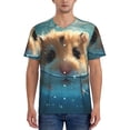 thumbnail image 1 of Goofa Cute Swimming Guinea Pig Pattern Mens Golf Shirt Baseball T-shirt Moisture Wicking Dry Fit Performance Sport Short Sleeve Striped Golf Polo Shirts-Medium, 1 of 7