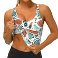 thumbnail image 1 of Goofa Cute Tableware Printed Sports Bras for Women, High Impact Running Bra Workout Crop Tank Tops Longline Sports Bra Push up-Medium, 1 of 9