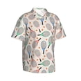 thumbnail image 1 of Goofa Cute Tennis Racket Hawaiian Shirt for Men, Unisex Summer Beach Casual Short Sleeve Button Down Shirts,Aloha Tropical Floral print shirt-3X-Large, 1 of 9