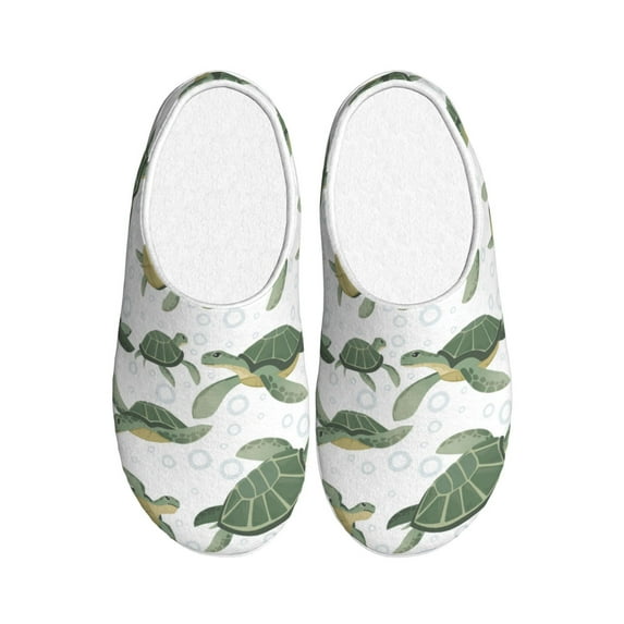 Goofa Cute Turtle Print Womens Mens Cotton Lightweight House Slippers , Washable Home Slippers,Indoor Comfy Bedroom Cozy Slippers-39/40