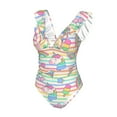 thumbnail image 1 of Goofa Cute Unicorn Print Women's Ruffled One Piece Swimsuit V Neck, 1 of 7
