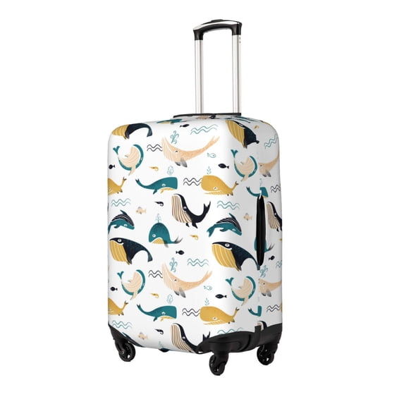 Goofa Cute Whale Pattern Luggage Covers For Suitcase,Suitcase Cover Protector Fit 18-32 Inch Luggage-X-Large