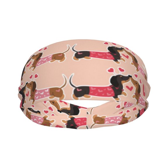 Goofa Dachshund Couple Pattern Sweatbands Sports Headband for Men & Women,Moisture Wicking Athletic headband,Breathable Sweatband,Sports accessories,Workout gear
