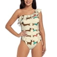 thumbnail image 1 of Goofa Dachshund Dog Pattern Women's One Piece Swimsuits Tummy Control Bathing Suits Asymmetric One Shoulder Swimwear-XX-Large, 1 of 6