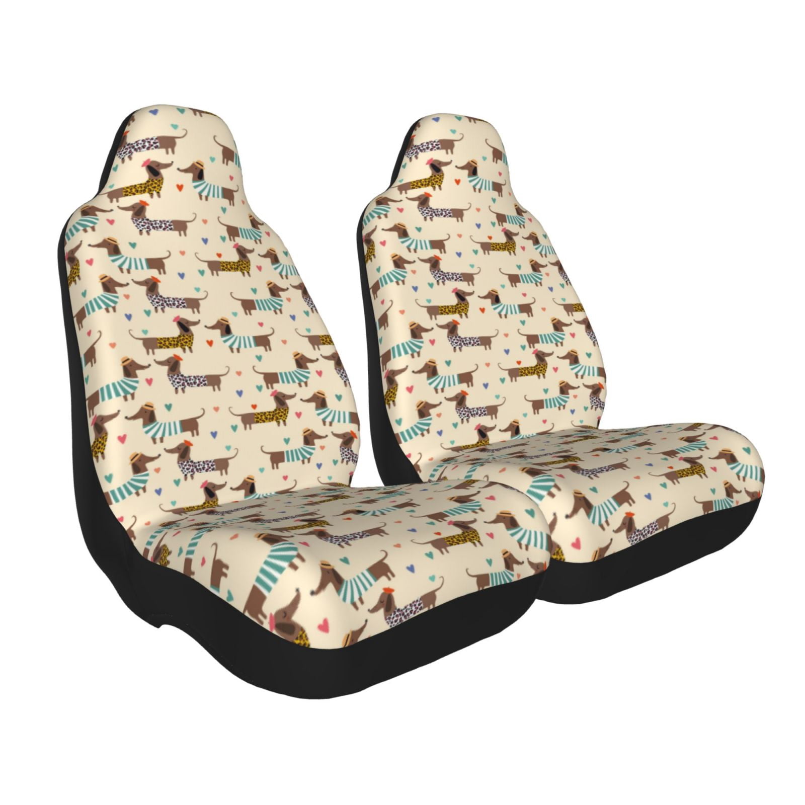 Woof Woof Bull Terrier Pattern Print Universal Fit Car Seat Cover main image 1