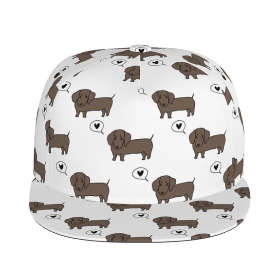 Goofa Dachshund Dog Printed Men's Baseball Cap,Straight Brim Hat,Golf Dad Hat,Versatile Style,Sun Protection Cap,Travel Hat