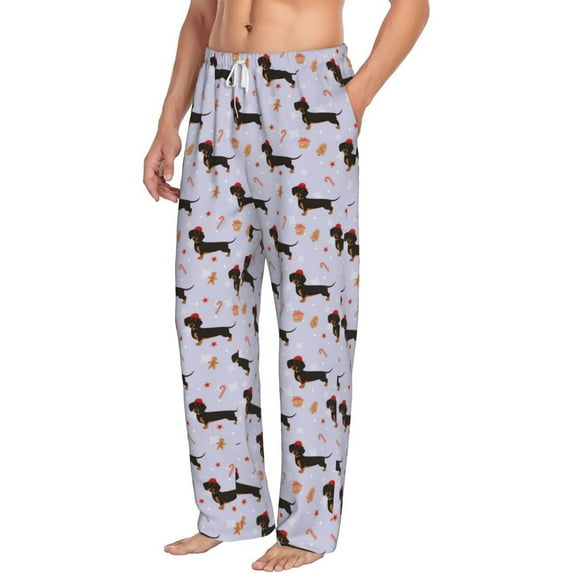 Goofa Dachshund Dog Printed Soft Pajama Pants for Men, Wide Leg Comfy Casual Lounge Yoga Pants-X-Large