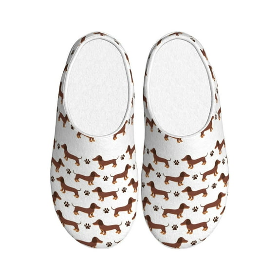 Goofa Dachshund Dog Puppy Print Womens Mens Cotton Lightweight House Slippers , Washable Home Slippers,Indoor Comfy Bedroom Cozy Slippers-42/43
