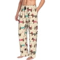 thumbnail image 1 of Goofa Dachshund Dog Puppy Printed Soft Pajama Pants for Men, Wide Leg Comfy Casual Lounge Yoga Pants-Small, 1 of 9