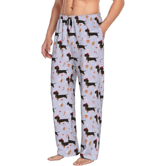 Goofa Dachshund Dog Printed Soft Pajama Pants for Men, Wide Leg Comfy Casual Lounge Yoga Pants-XX-Large