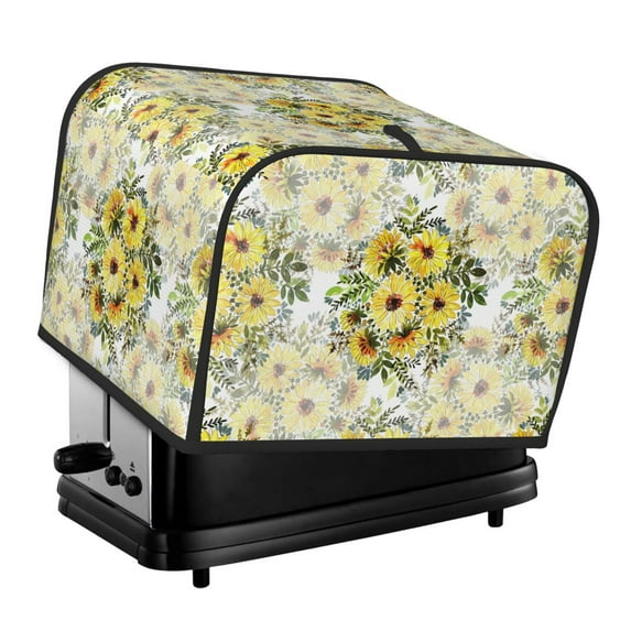 Goofa Daisies And Wildflowers Print Toaster Cover 4 Slice, Four Slice Bread Machine Cover Quilted Toaster Covers Bread Maker Cover Kitchen Appliance Cover