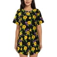 thumbnail image 1 of Goofa Daisies Flowers for Womens Cotton 2 Piece Pajamas Set Classic Short Sleeve Pjs Set Soft Button Down Sleepwear Loungewear-XX-Large, 1 of 7