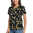 thumbnail image 1 of Goofa Daisy Pattern Women's Slim-Fit Short-Sleeve V-Neck T-Shirt,Classic-Fit Short-Sleeve V-Neck T-Shirt-X-Large, 1 of 5
