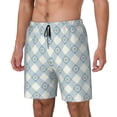 thumbnail image 1 of Goofa Daisy Plaid Blue Printed Men's Swim Trunks Board Shorts Quick Dry Mens Swimming Trunks with Compression Liner,Breathable Fit Hawaii Beach Shorts-3X-Large, 1 of 9