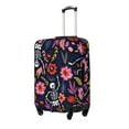 thumbnail image 1 of Goofa Dancing Skeletons Floral Garden Pattern Luggage Covers For Suitcase,Suitcase Cover Protector Fit 18-32 Inch Luggage-Small, 1 of 9