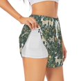 thumbnail image 1 of Goofa Deer And Flowers Printed Women 2 in 1 Running Shorts,Quick Dry Athletic Workout Shorts,High Waisted Athletic Shorts with Liner Pockets-XX-Large, 1 of 9