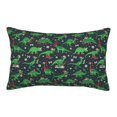 thumbnail image 1 of Goofa Dino Christmas Party Print Plush Throw Pillow Case, Soft Velvet with Hidden Zipper, Decorative Cushion Cover for Sofa, Bed, Car, and Home Décor-14"x20", 1 of 6