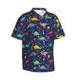 thumbnail image 1 of Goofa Dinosaur Flowers Hawaiian Shirt for Men, Unisex Summer Beach Casual Short Sleeve Button Down Shirts,Aloha Tropical Floral print shirt-Medium, 1 of 9