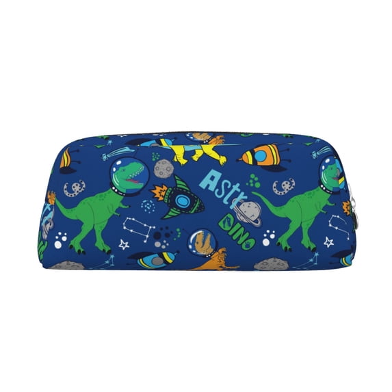Goofa Dinosaur In Space Pattern Leather Pencil Case, Pencil Pouch, Pencil Bag, Pen Case, Pen Pouch, Pen Bag, Pencil Pouches, Pencil Bags,College Pencil Case
