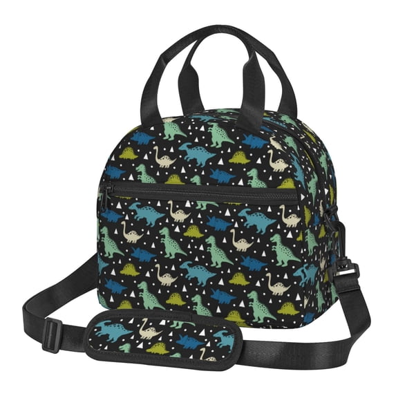 Goofa Dinosaur Pattern Lunch Bag ,Insulated Lunch Box, Small Leakproof Cooler Food Lunch Containers Reusable High Capacity Lunch Tote Bags