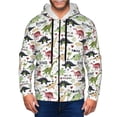 thumbnail image 1 of Goofa Dinosaur Pattern Mens Full-zip Hoodie, Zip-up Pullover Hooded Sweatshirt, Kangaroo Pocket Hoodie Ideal for Daily Wear, Travel, and Home-Medium, 1 of 5