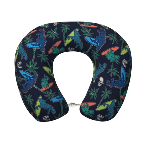 Goofa Dinosaur Pattern Travel Pillow Memory Foam - Head Neck Support Airplane Pillow U-shaped Pillow Office Nap pillow Ergonomic Travel Accessory