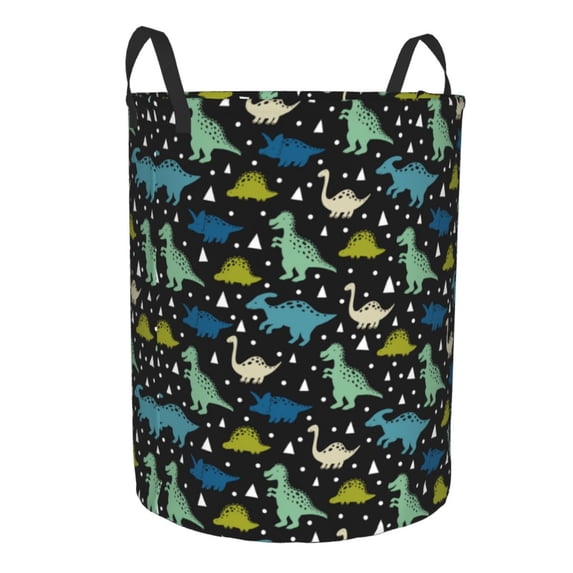 Goofa Dinosaur Printed Circular Hamper,Laundry Basket with Handles,Storage Baskets Foldable,Large Capacity Laundry Hamper-Small