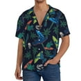 thumbnail image 1 of Goofa Dinosaur Printed Men's Casual Short-sleeved Shirt,Lightweight Breathable Button-down,Summer Casual men's top,Versatile Fashion shirt-X-Large, 1 of 7