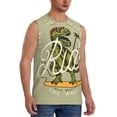 thumbnail image 1 of Goofa Dinosaur Printed Men's Sleeveless T-Shirt - Athletic Gym Workout Tank Top for Men - Moisture-Wicking, UPF 30+ Quick-Dry Muscle Tee-Medium, 1 of 8