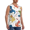 thumbnail image 1 of Goofa Dinosaur Printed Men's Sleeveless T-Shirt - Athletic Gym Workout Tank Top for Men - Moisture-Wicking, UPF 30+ Quick-Dry Muscle Tee-Small, 1 of 8