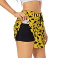 thumbnail image 1 of Goofa Dinosaur Printed Women 2 in 1 Running Shorts,Quick Dry Athletic Workout Shorts,High Waisted Athletic Shorts with Liner Pockets-Large, 1 of 9