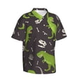 thumbnail image 1 of Goofa Dinosaur Skeleton Hawaiian Shirt for Men, Unisex Summer Beach Casual Short Sleeve Button Down Shirts,Aloha Tropical Floral print shirt-Small, 1 of 9