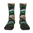 thumbnail image 1 of Goofa Dinosaur Skeleton Printed Men's Crew Socks, Soft Durable Breathable Moisture-Wicking with Odor Control Cotton socks, 1 of 9