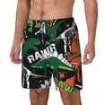 thumbnail image 1 of Goofa Dinosaur Skeleton Printed Men's Swim Trunks Board Shorts Quick Dry Mens Swimming Trunks with Compression Liner,Breathable Fit Hawaii Beach Shorts-X-Large, 1 of 9