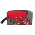 thumbnail image 1 of Goofa Dinosaur Super Hero Cartoon Printed Toiletry Bag with Handle,Large Capacity Travel Makeup Cosmetic Bag for Women, Carry on Airport Airline Compliant Bag, 1 of 9