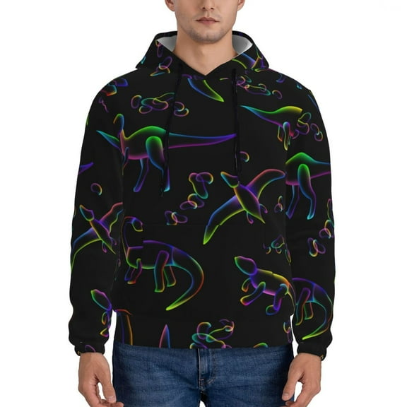 Goofa Dinosaur for Men's Hooded Sweatshirt - Lightweight Pullover Hoodie with Kangaroo Pocket, Perfect for Everyday Wear-3X-Large