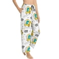 thumbnail image 1 of Goofa Dinosaur on Excavator Printed Soft Pajama Pants for Women, Wide Leg Comfy Casual Lounge Yoga Pants-, 1 of 9